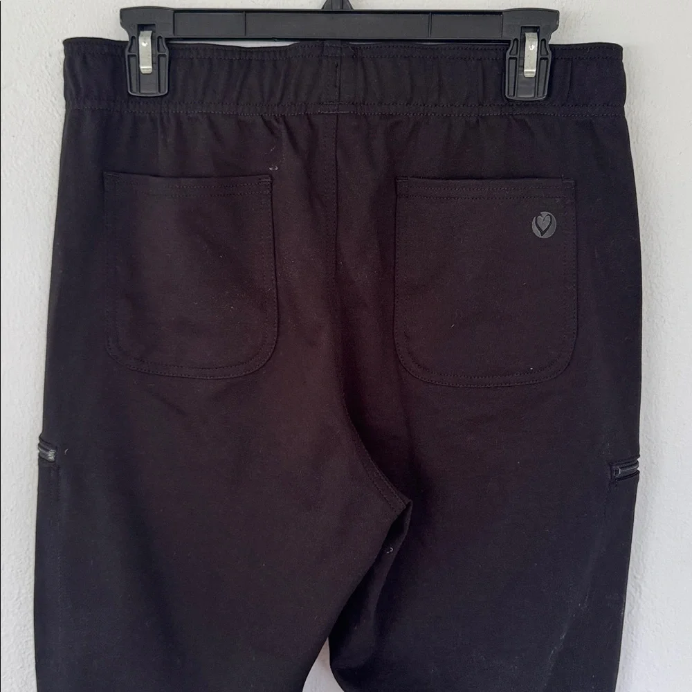 Careismatic black red high rise skinny fit medical scrub uniform pants medium